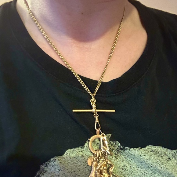 EXTREMELY RARE ESTATE 18k ANTIQUE DOUBLE ALBERT CURB WATCH CHAIN FROM BIRMINGHAM - Picture 2 of 11